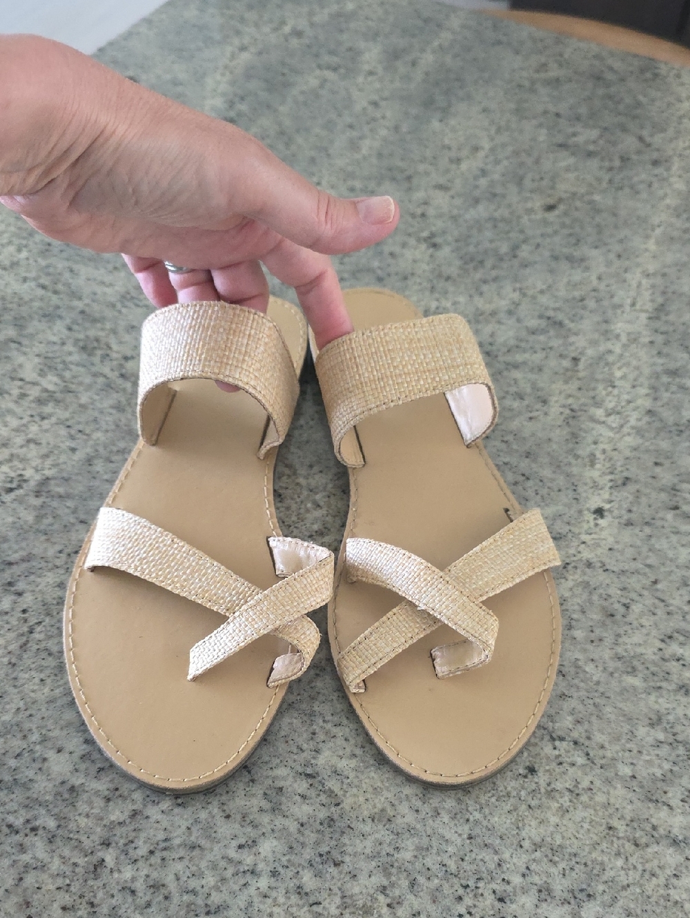 Women's Neutral Tan Slip-On Sandals